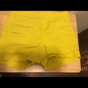 J Crew Yellow Chino Shorts Size 00